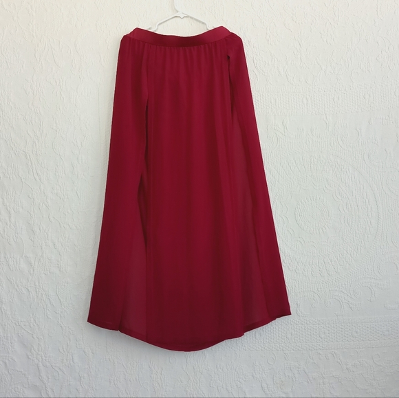 Mint Snow Sheer Red Goddess Maxi Skirt High Thigh Skirts Sexy Dancing Resortwear - Picture 11 of 11